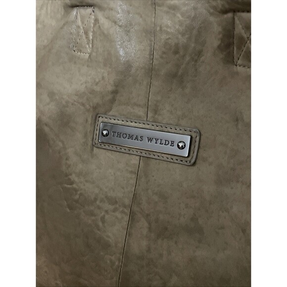 Thomas Wylde Magnet Closure Leather Shoulder Handbag Tote Tan Slouchy Flaws Read - Picture 2 of 16